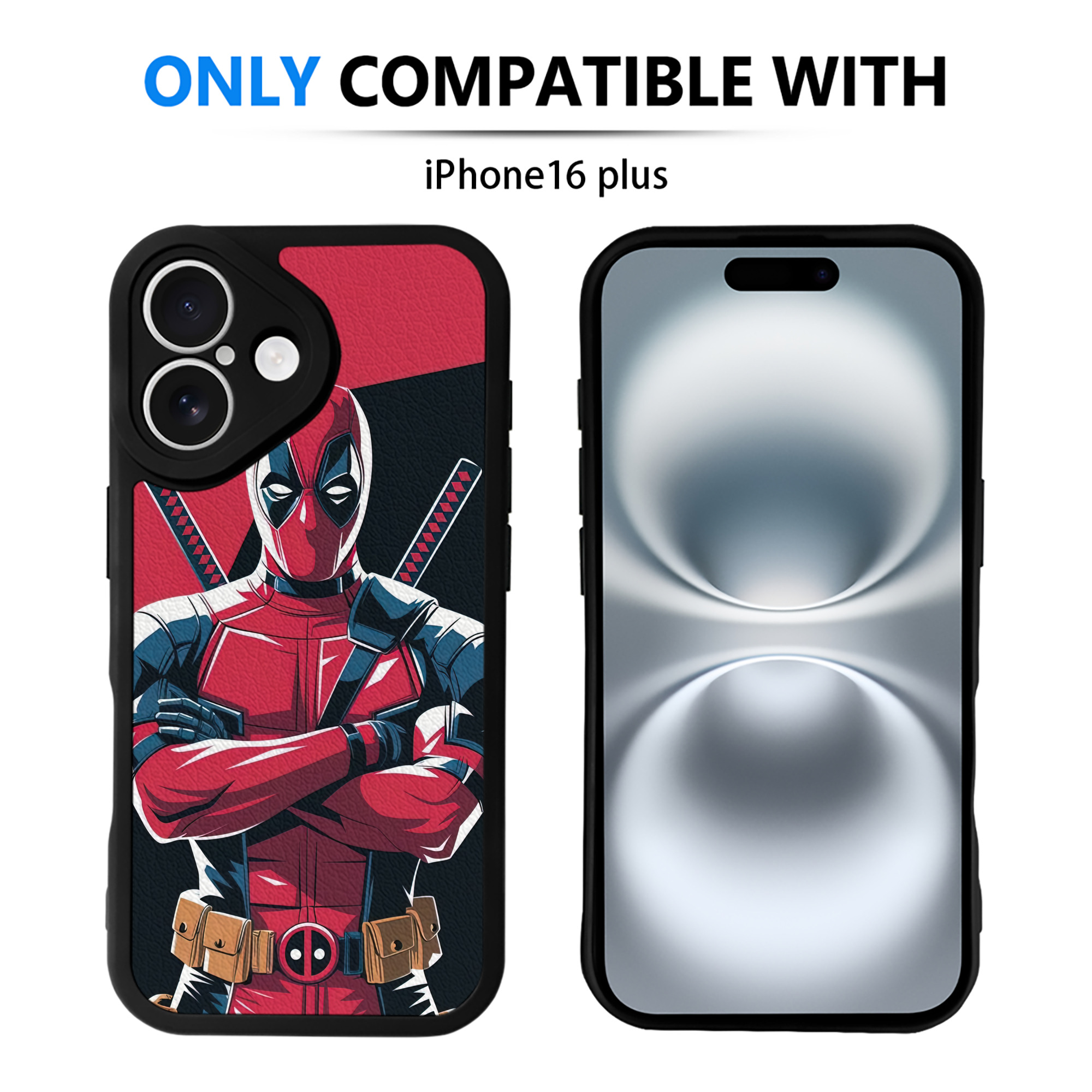 （画像用） Deadpool デッドプール 【iPhone 16シリーズ対応】シリコンスマホケース（レザー調） 材質：シリコン